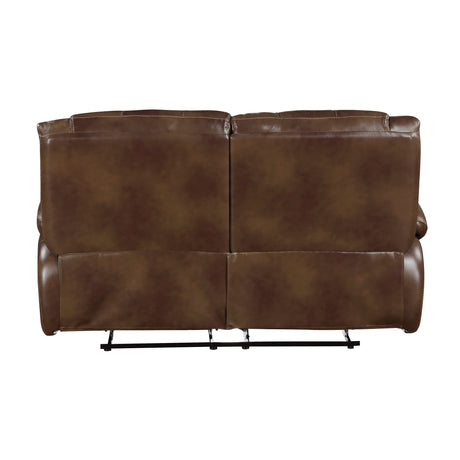 Ellicott Brown Leather Double Reclining Living Room Set by Homelegance at Eve Furniture