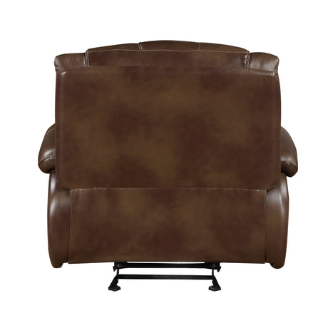 Ellicott Brown Leather Double Reclining Living Room Set by Homelegance at Eve Furniture