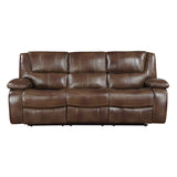 Ellicott Brown Leather Double Reclining Living Room Set by Homelegance at Eve Furniture