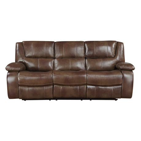 Ellicott Brown Leather Double Reclining Living Room Set by Homelegance at Eve Furniture