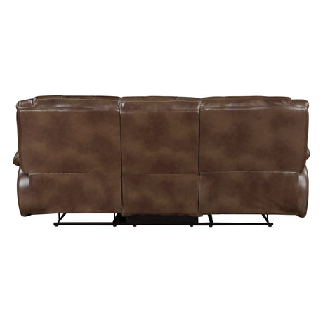 Ellicott Brown Leather Double Reclining Living Room Set by Homelegance at Eve Furniture