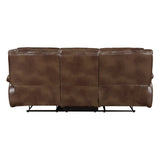 Ellicott Brown Leather Double Reclining Sofa by Homelegance at Eve Furniture