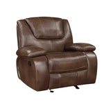 Ellicott Brown Leather Glider Reclining Chair by Homelegance at Eve Furniture