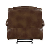 Ellicott Brown Leather Glider Reclining Chair by Homelegance at Eve Furniture