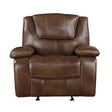 Ellicott Brown Leather Glider Reclining Chair by Homelegance at Eve Furniture