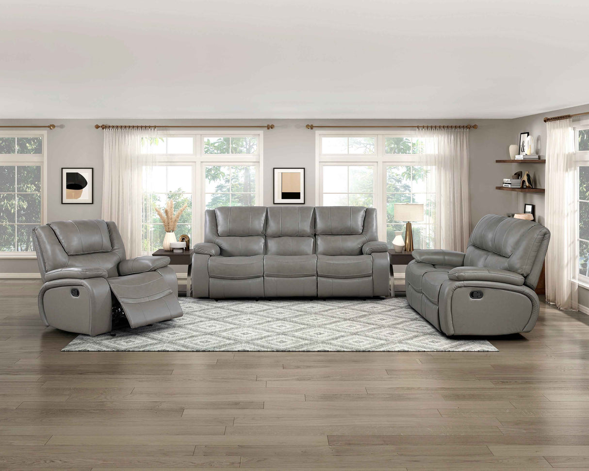 Ellicott Gray 3-Piece Reclining Living Room Set by Homelegance at Eve Furniture