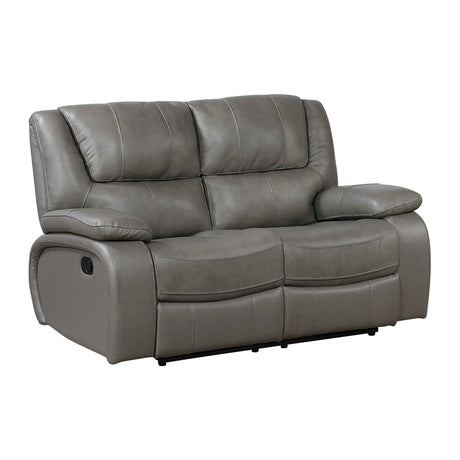 Ellicott Gray Double Reclining Loveseat by Homelegance at Eve Furniture