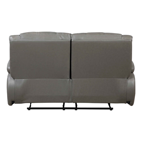 Ellicott Gray Double Reclining Loveseat by Homelegance at Eve Furniture