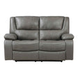 Ellicott Gray Double Reclining Loveseat by Homelegance at Eve Furniture