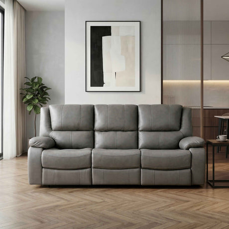 Ellicott Gray Double Reclining Sofa by Homelegance at Eve Furniture