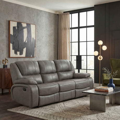 Ellicott Gray Double Reclining Sofa by Homelegance at Eve Furniture