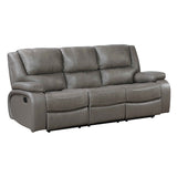 Ellicott Gray Double Reclining Sofa by Homelegance at Eve Furniture