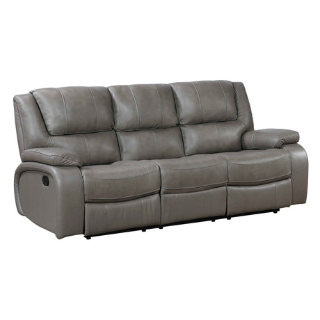 Ellicott Gray Double Reclining Sofa by Homelegance at Eve Furniture