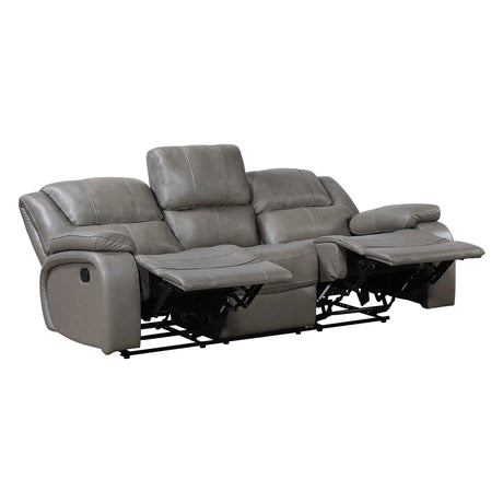 Ellicott Gray Double Reclining Sofa by Homelegance at Eve Furniture