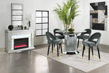 Ellie Mirror/Gray 5-Piece Pedestal Counter Height Dining Set