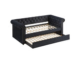 Ellie Black Velvet Twin Daybed with Trundle by Crown Mark at Eve Furniture