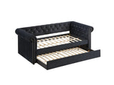 Ellie Black Velvet Twin Daybed with Trundle by Crown Mark at Eve Furniture