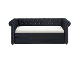 Ellie Black Velvet Twin Daybed with Trundle by Crown Mark at Eve Furniture