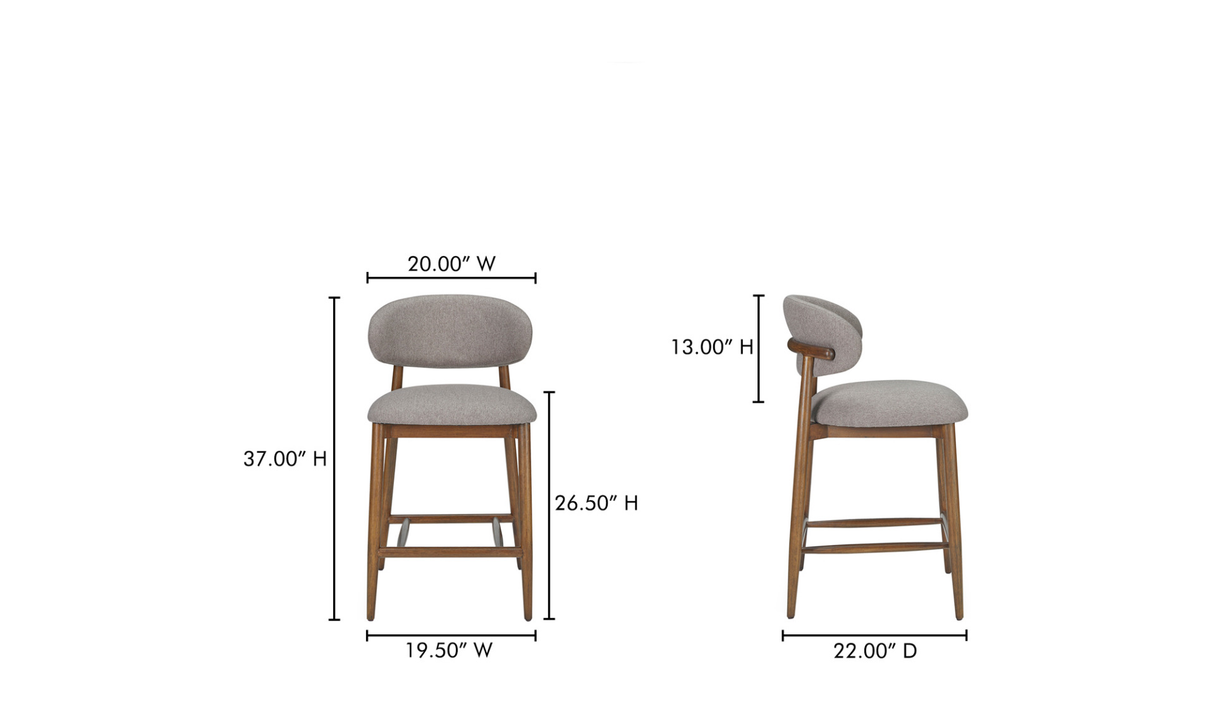 Ellie Counter Stool Light Brown by Moe's Home at Eve Furniture
