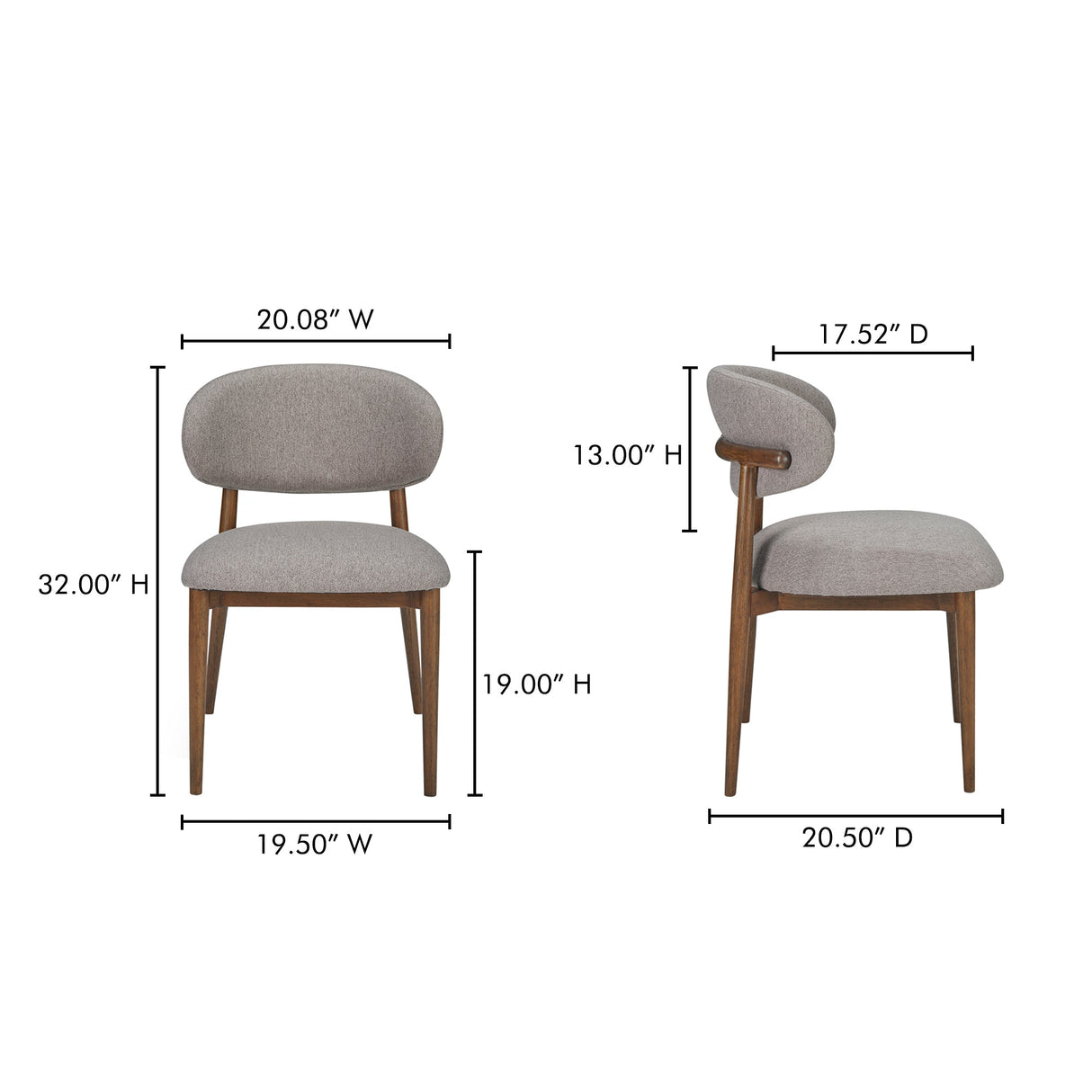 Ellie Light Brown Dining Chair by MOES at Eve Furniture