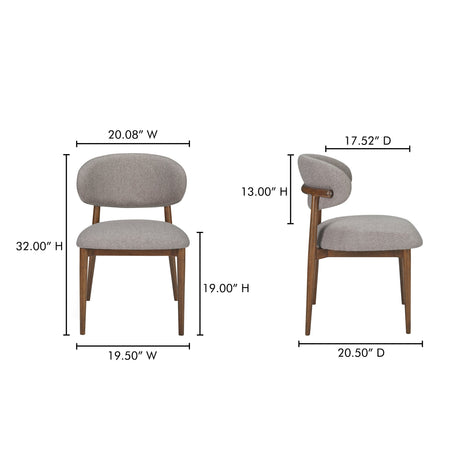 Ellie Light Brown Dining Chair by MOES at Eve Furniture