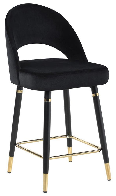 Ellie Mirror/Black 5-Piece Pedestal Counter Height Dining Set by Coaster at Eve Furniture