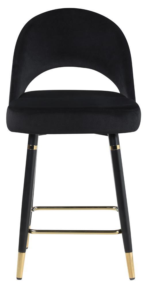 Ellie Mirror/Black 5-Piece Pedestal Counter Height Dining Set by Coaster at Eve Furniture