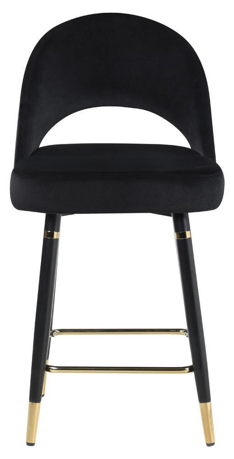 Ellie Mirror/Black 5-Piece Pedestal Counter Height Dining Set by Coaster at Eve Furniture