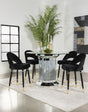 Ellie Mirror/Black 5-Piece Pedestal Counter Height Dining Set by Coaster at Eve Furniture