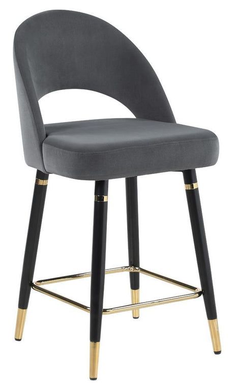 Ellie Mirror/Gray 5-Piece Pedestal Counter Height Dining Set by Coaster at Eve Furniture