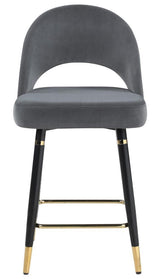 Ellie Mirror/Gray 5-Piece Pedestal Counter Height Dining Set by Coaster at Eve Furniture