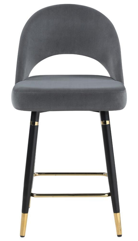 Ellie Mirror/Gray 5-Piece Pedestal Counter Height Dining Set by Coaster at Eve Furniture