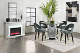 Ellie Mirror/Gray 5-Piece Pedestal Counter Height Dining Set by Coaster at Eve Furniture