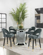 Ellie Mirror/Gray 5-Piece Pedestal Counter Height Dining Set by Coaster at Eve Furniture