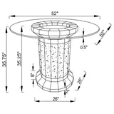 Ellie Mirror Pedestal Round Glass Top Counter Height Table