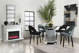 Ellie Mirror Pedestal Round Glass Top Counter Height Table