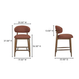 Ellie Rust Counter Stool by Moe's Home at Eve Furniture