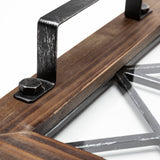 Ellingson 28L x 13W Black Rectangular Metal Glass Wood Bottom Tray by Mercana at Eve Furniture