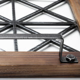 Ellingson Black Rectangular Metal Glass Wood Bottom Tray by Mercana at Eve Furniture