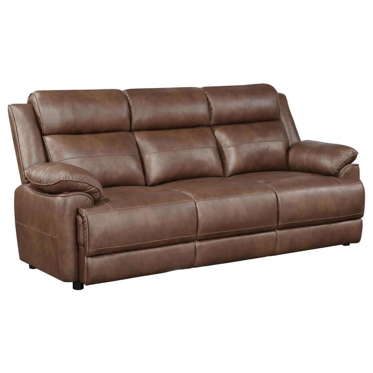 Ellington 3-piece Upholstered Padded Arm Sofa Set Dark Brown