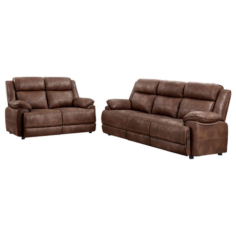 Ellington Dark Brown 2-piece Upholstered Padded Arm Sofa Set by Coaster at Eve Furniture
