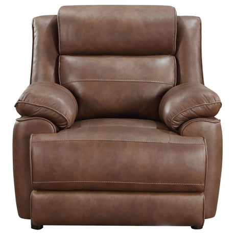 Ellington Dark Brown Upholstered Padded Arm Accent Chair by Coaster at Eve Furniture