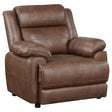 Ellington Dark Brown Upholstered Padded Arm Accent Chair by Coaster at Eve Furniture