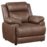 Ellington Dark Brown Upholstered Padded Arm Accent Chair by Coaster at Eve Furniture