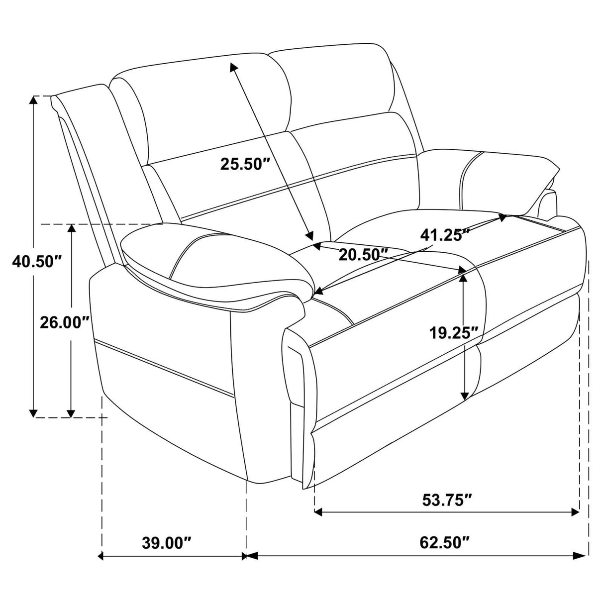 Ellington Dark Brown Upholstered Padded Arm Loveseat by Coaster at Eve Furniture