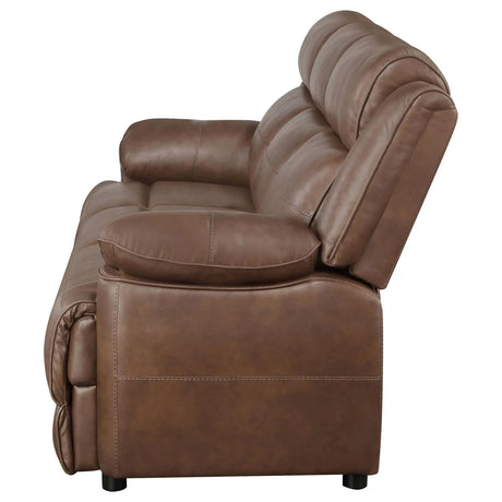 Ellington Dark Brown Upholstered Padded Arm Sofa by Coaster at Eve Furniture