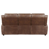 Ellington Dark Brown Upholstered Padded Arm Sofa by Coaster at Eve Furniture