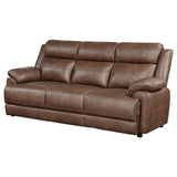 Ellington Dark Brown Upholstered Padded Arm Sofa by Coaster at Eve Furniture