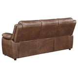Ellington Dark Brown Upholstered Padded Arm Sofa by Coaster at Eve Furniture