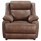 Ellington Dark Brown Upholstered Padded Reclining Living Room Set by Coaster at Eve Furniture